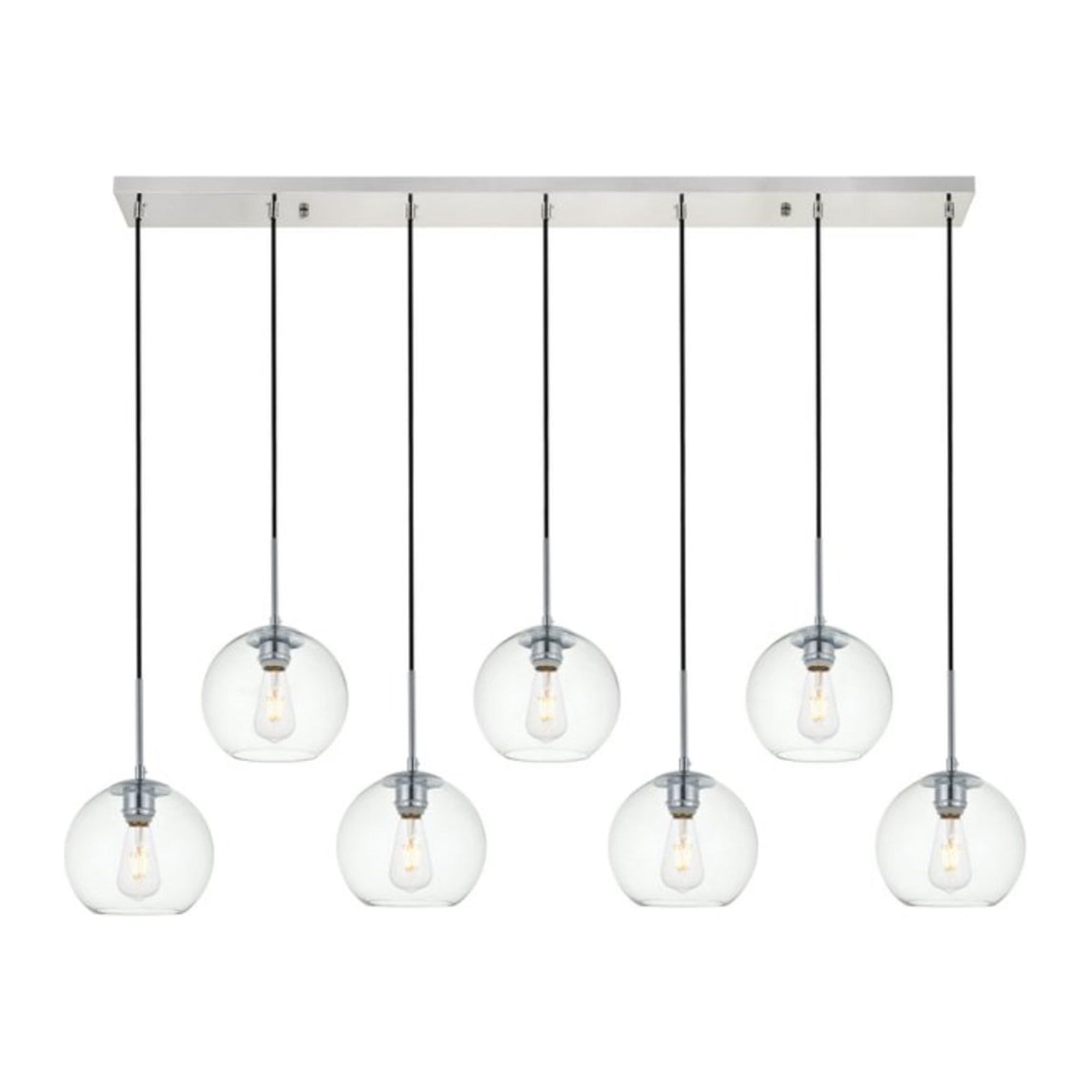 Baxter 7-Light Chrome & Clear Glass Globe Pendant