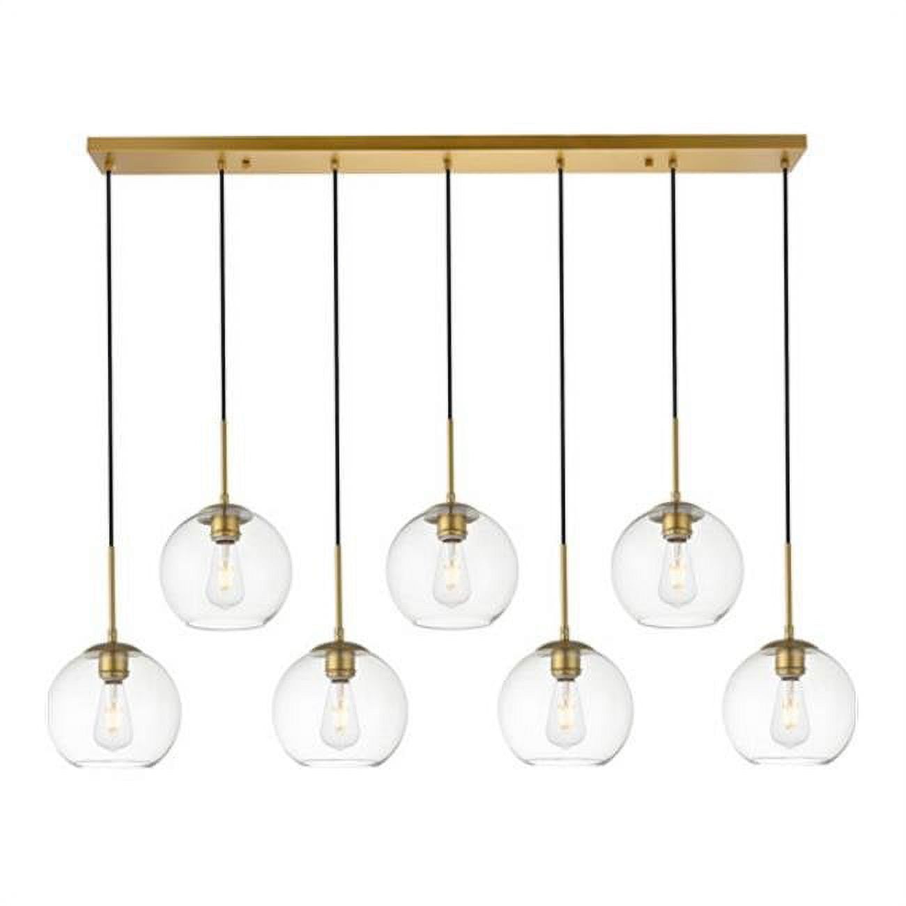 Baxter 7-Light Brass & Clear Glass Globe Pendant