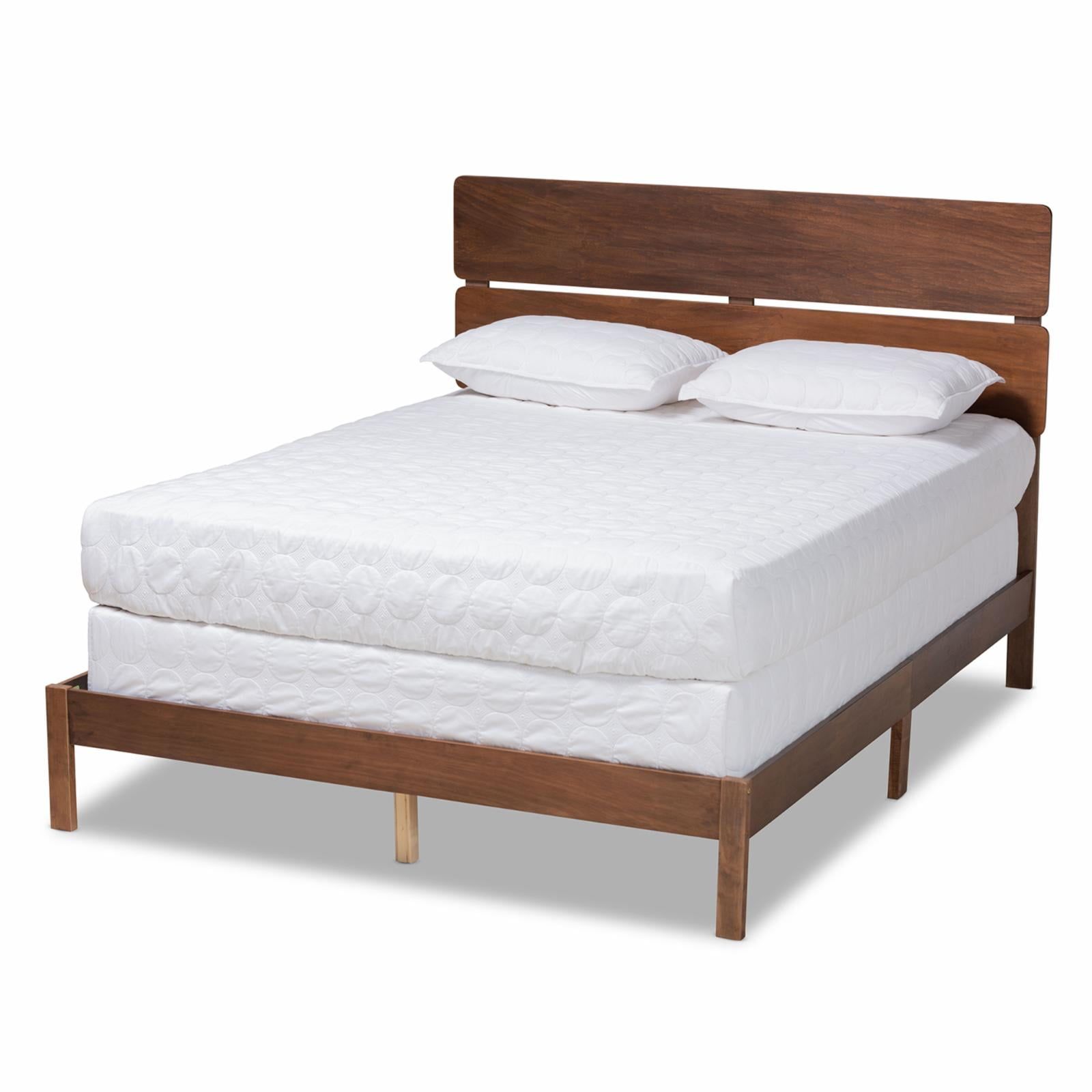 Gray and Oak King Upholstered Wood Panel Bed