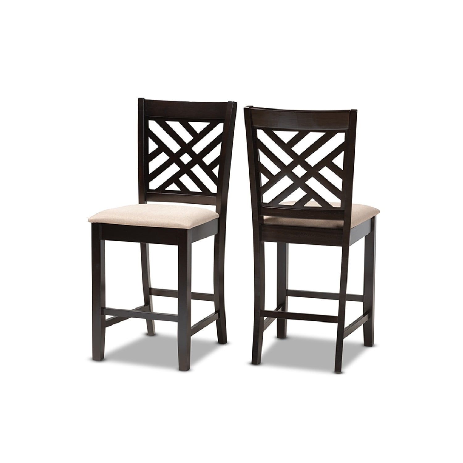 Espresso Brown Wood Counter Height Pub Chair Set