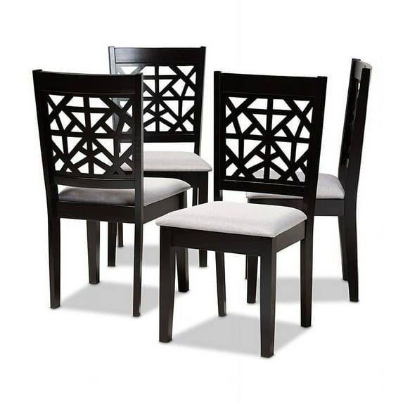 Jackson Modern Gray Fabric & Espresso Wood Dining Chair Set