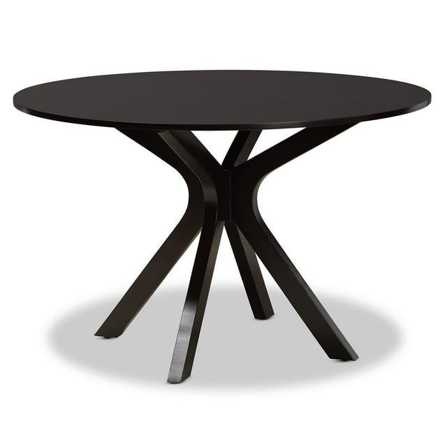 Kenji Espresso Brown Round Wood Dining Table for Six