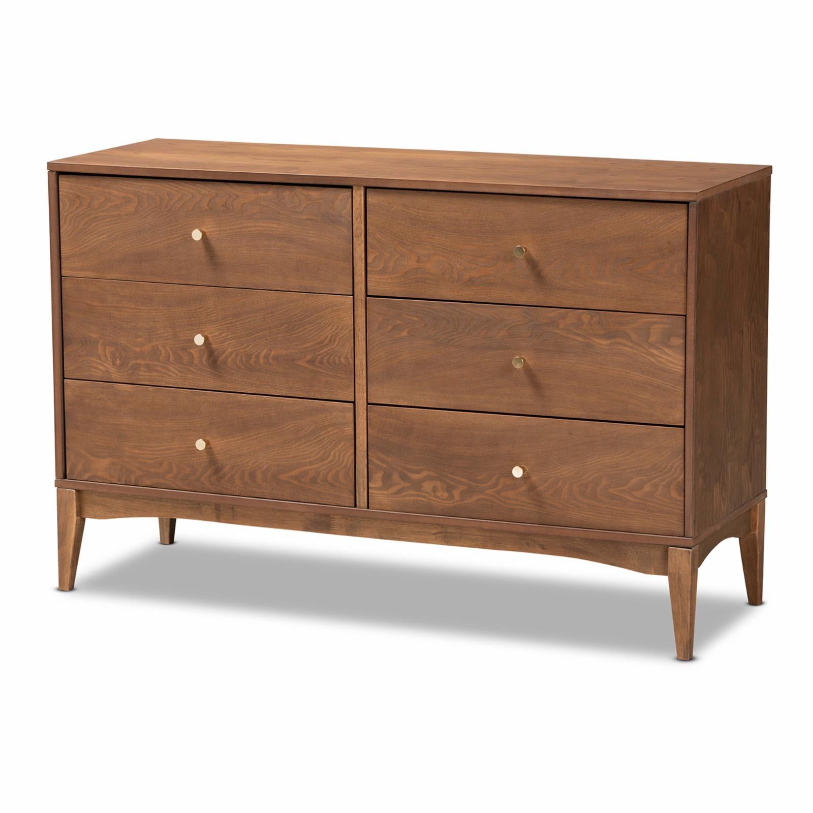 Landis Ash Walnut Mid-Century Modern Double Dresser