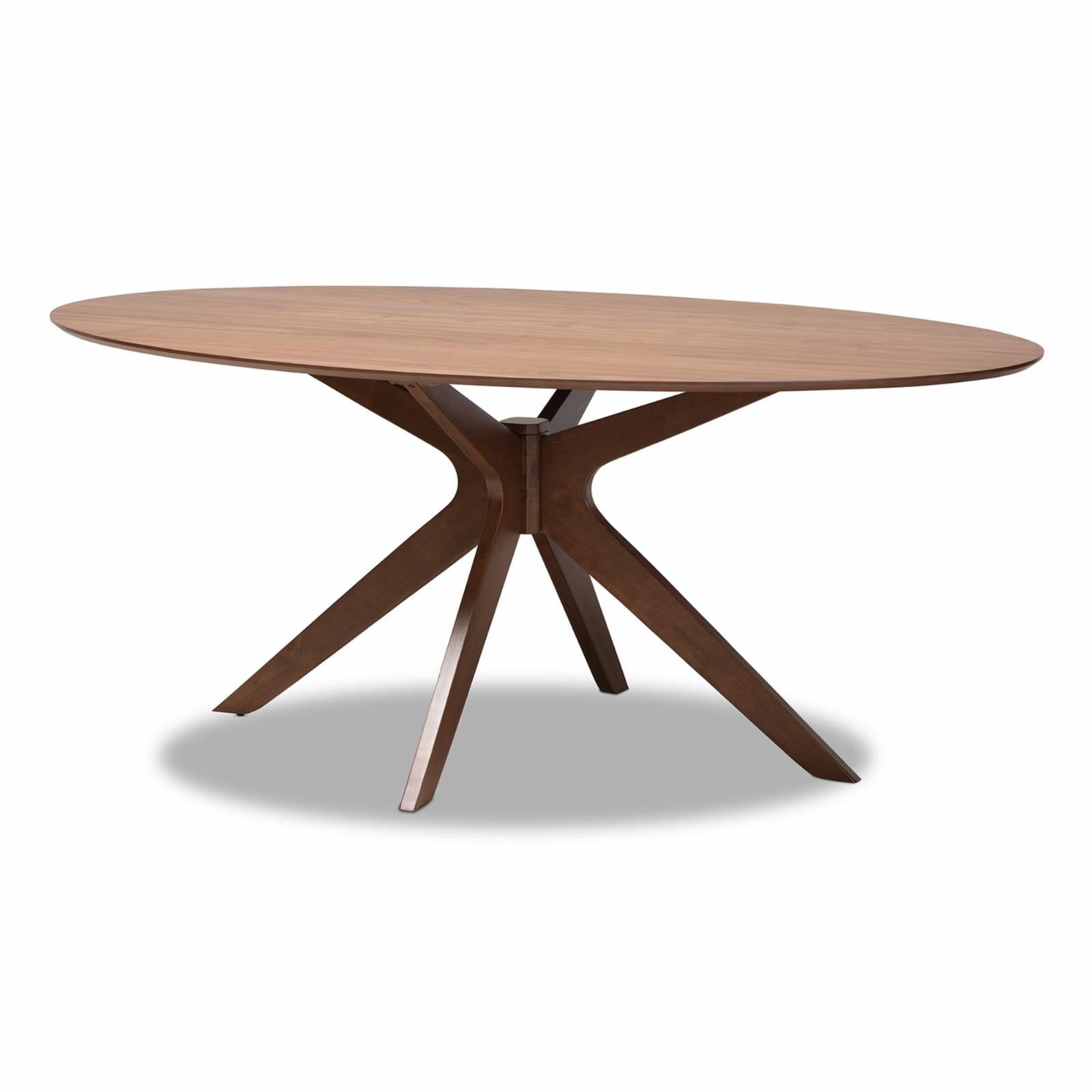 Monte Mid-Century Walnut Oval Dining Table for Six