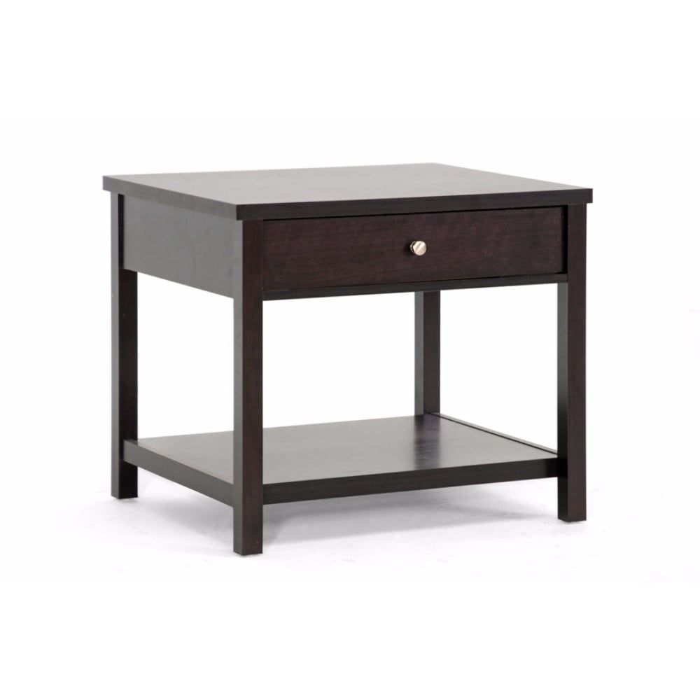 Nashua 22" Brown Faux Wood Modern Side Table