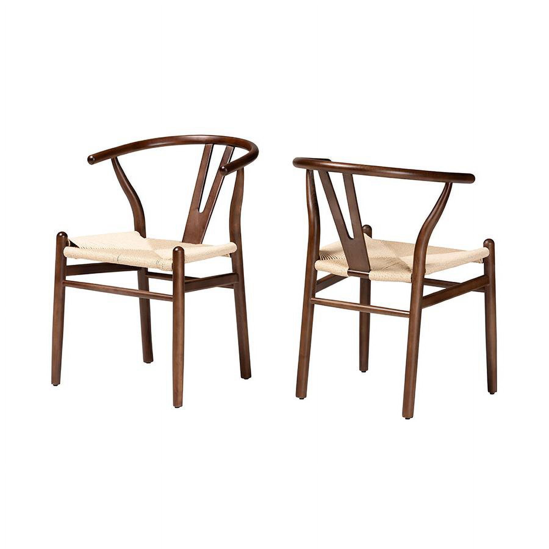 Paxton Dark Brown Beech Wood Wishbone Dining Chair Set