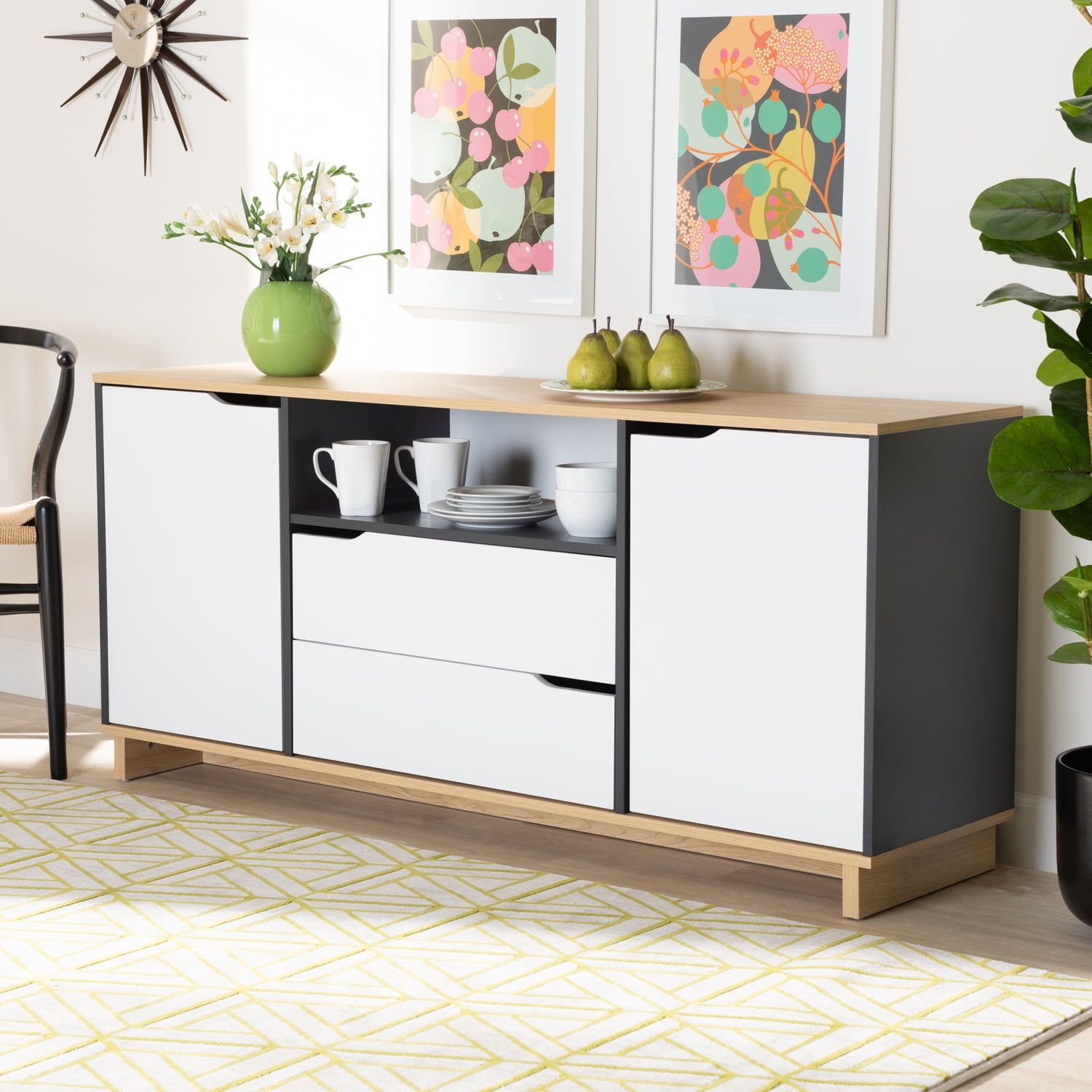 Reed Multicolor 2-Door Wood Dining Room Sideboard