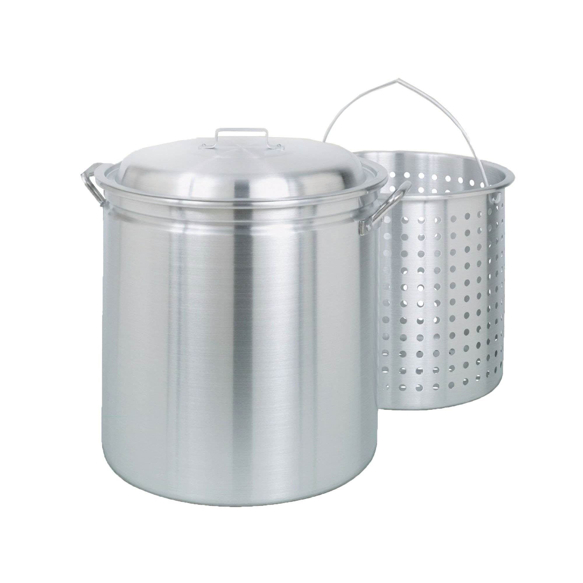 Bayou Classic 82 Quart Stainless Steel Stockpot with Lid and Basket