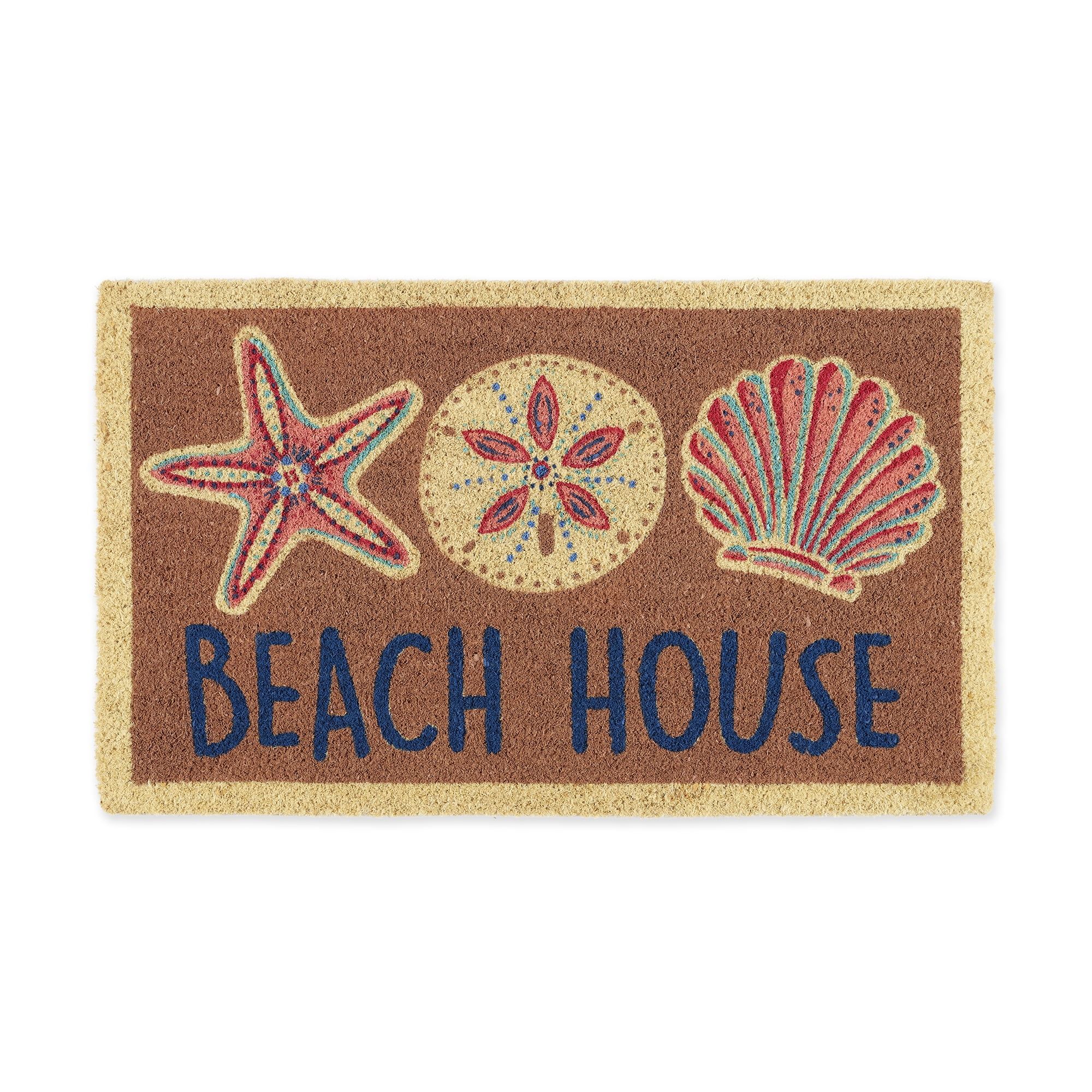 Beach House Coir Outdoor Welcome Mat 18x30 in