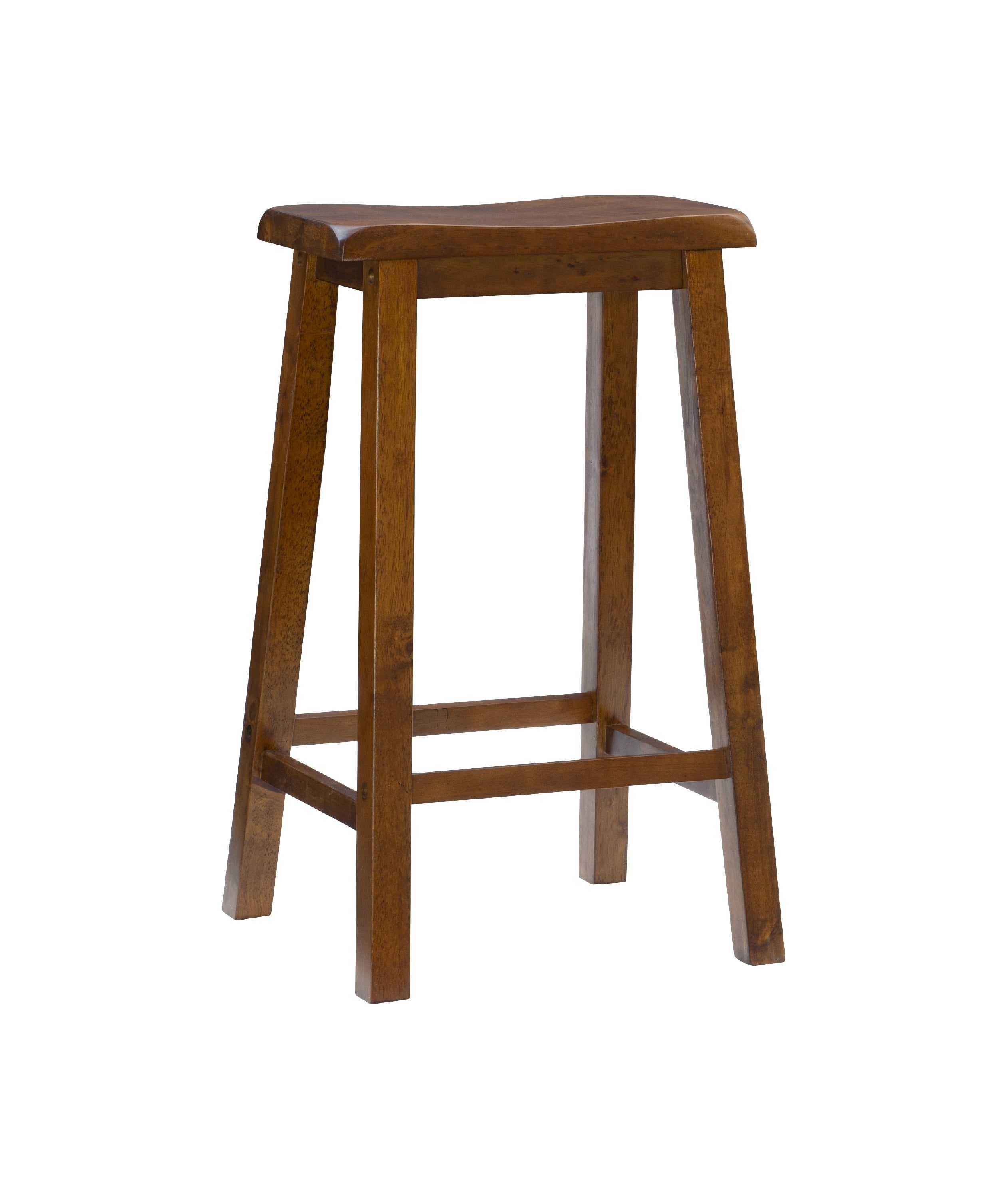 Honey Brown 29" Backless Saddle Wood Bar Stool