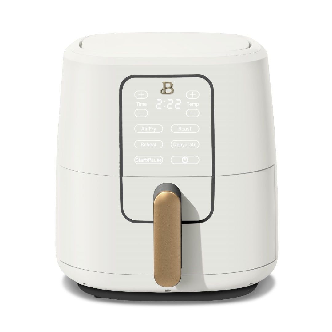 White Icing 6-Quart Touchscreen Air Fryer with Gold Accents