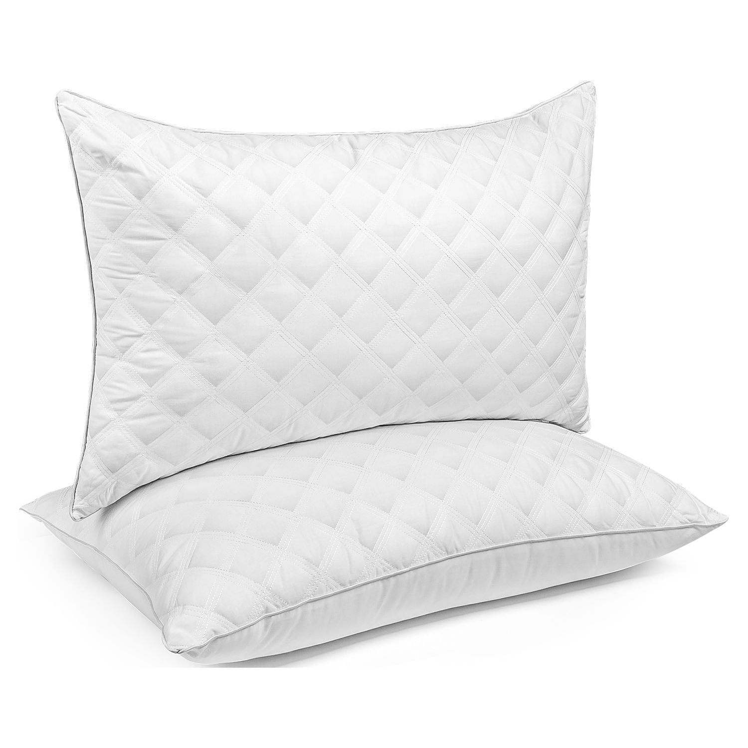 Standard Size White Hypoallergenic Microfiber Bed Pillow Set