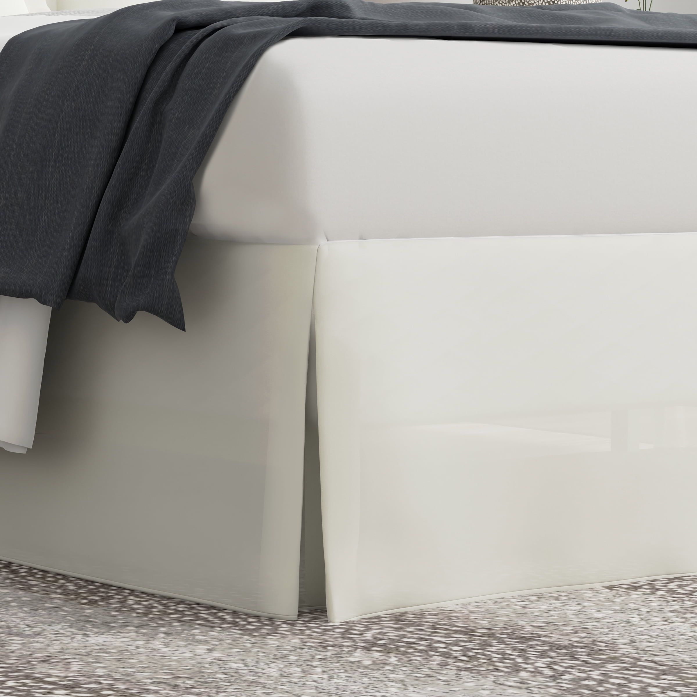 Ivory Full Polyester Tailored Bed Skirt with 14" Drop