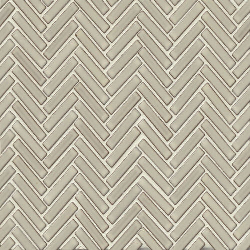 Putty Herringbone Porcelain Mosaic Tile 11" x 12.25" Sheet