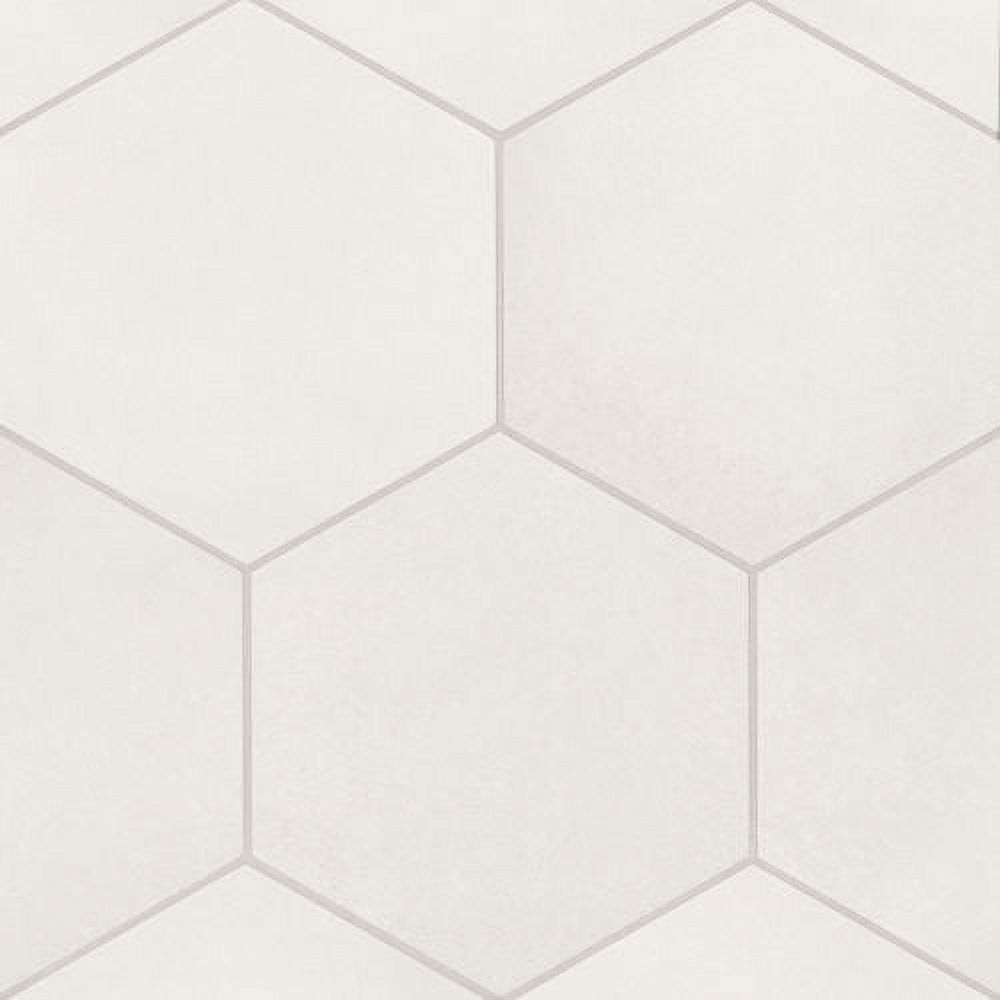 Makoto Shoji White Matte Hexagonal Porcelain Tile 11.5" x 10"