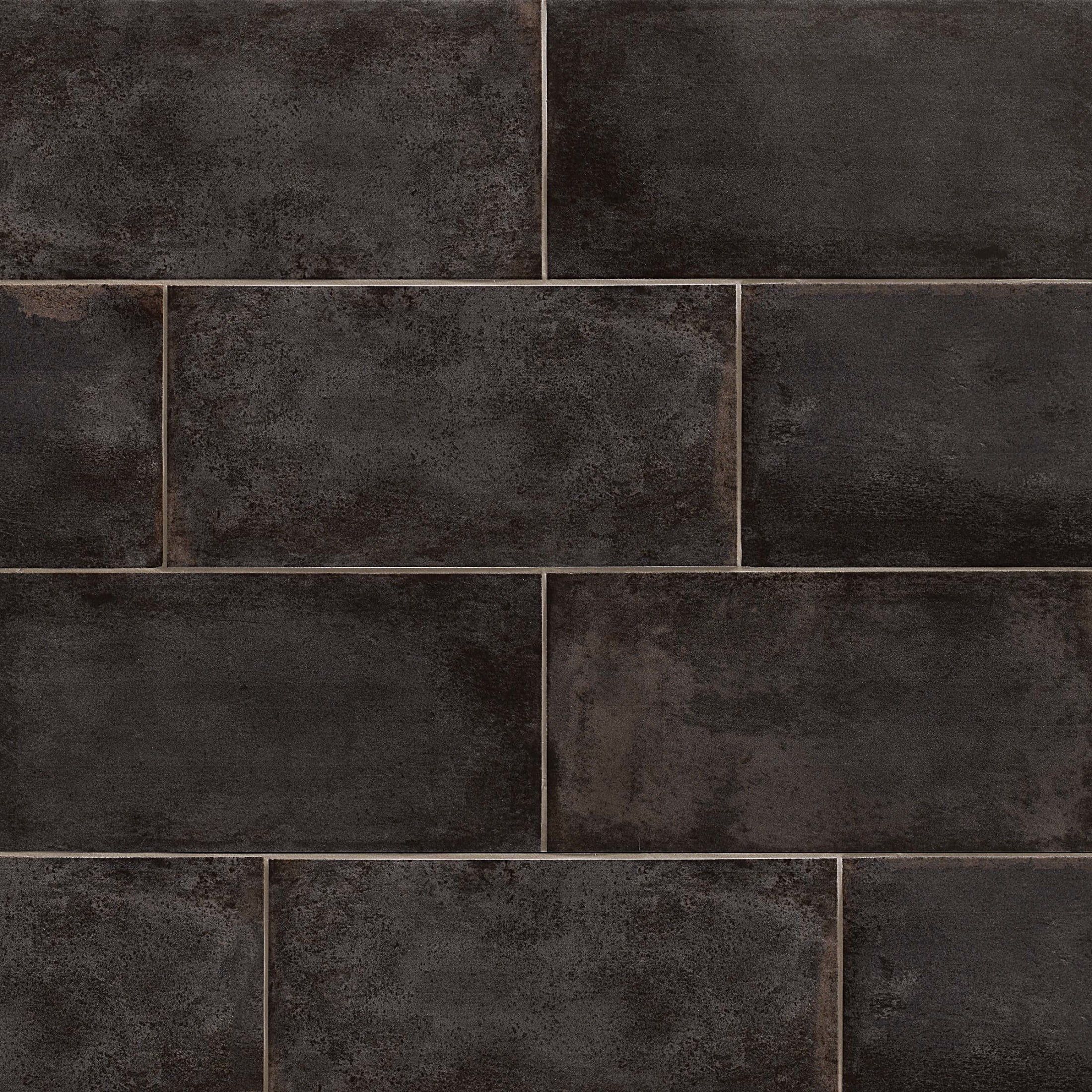 Caviar Matte Black Porcelain Rectangular Floor and Wall Tile