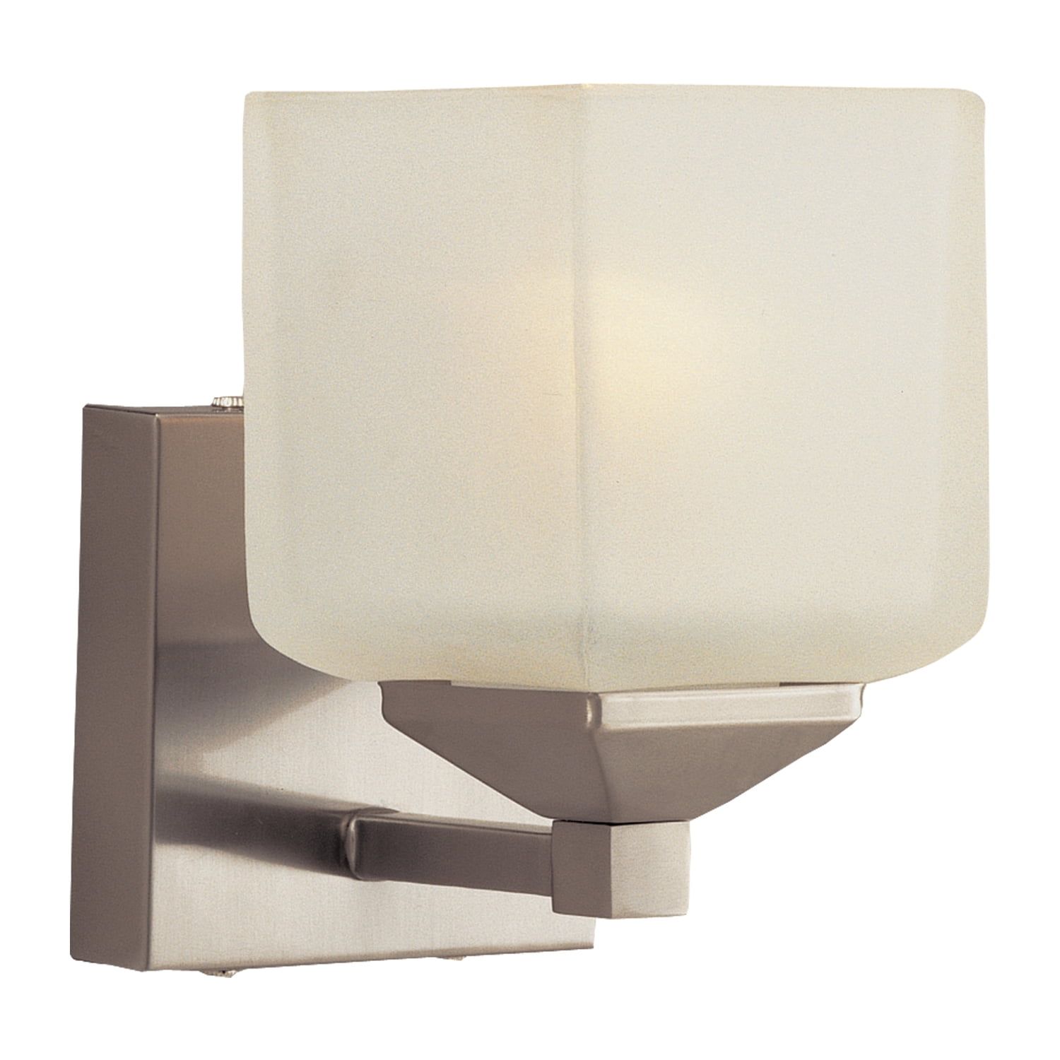 Edwards Pewter 1-Light Wall Sconce with Frosted Glass Shade