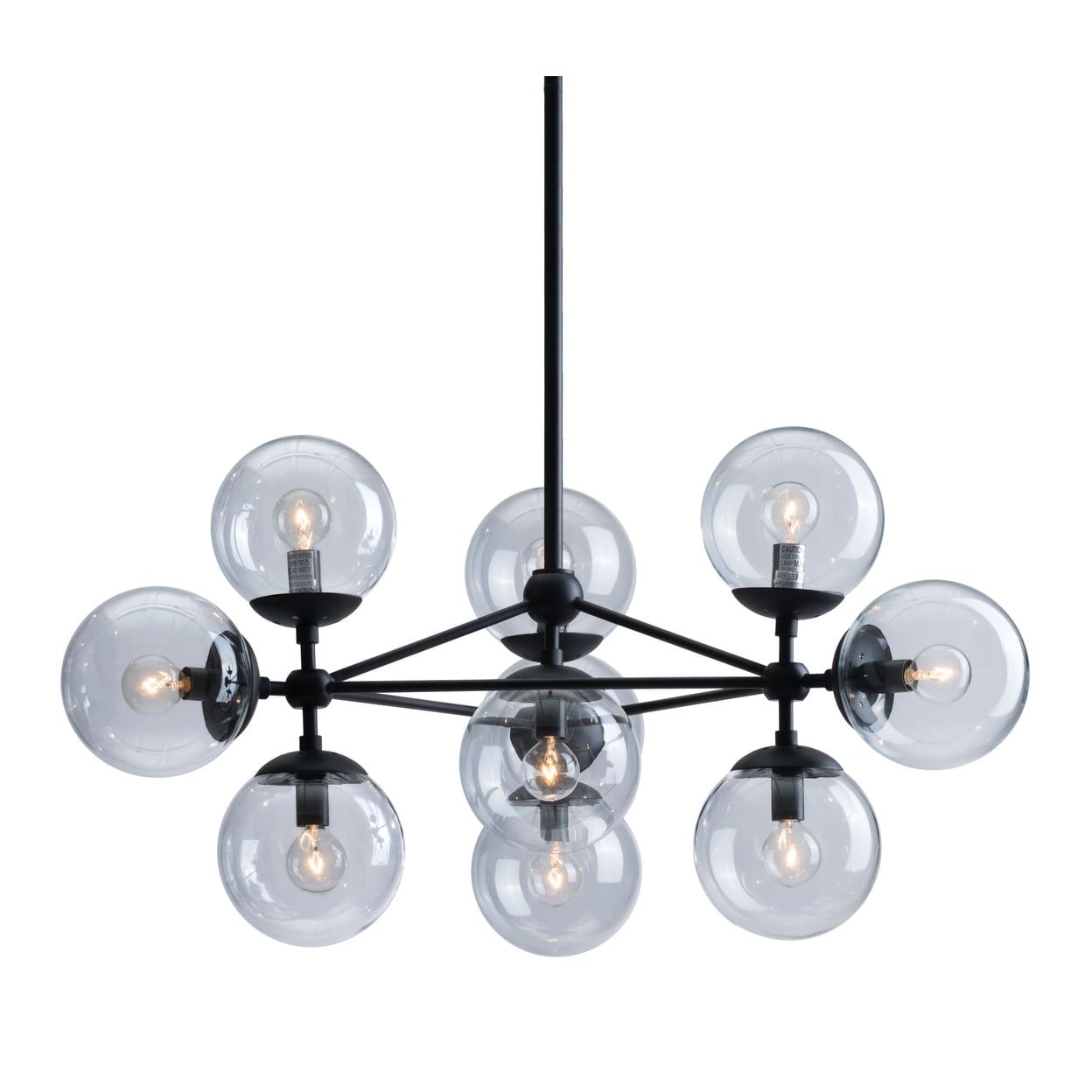 Belfast Black Steel and Glass Globe Ceiling Lamp