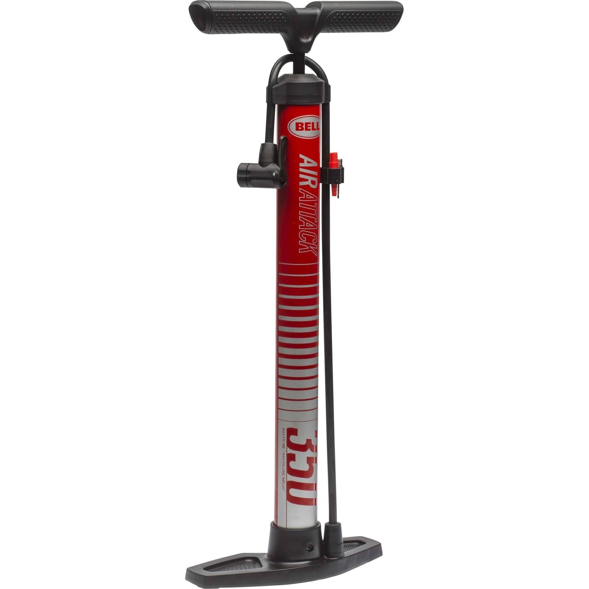 Bell Sports Red High-Volume Bicycle Floor Pump with Gauge