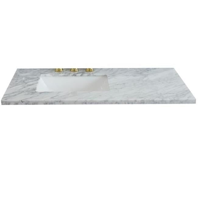 43" White Carrara Marble Countertop with Ceramic Sink