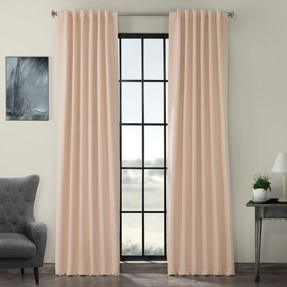 Bellini Peach Extra Long Polyester Blackout Drapes
