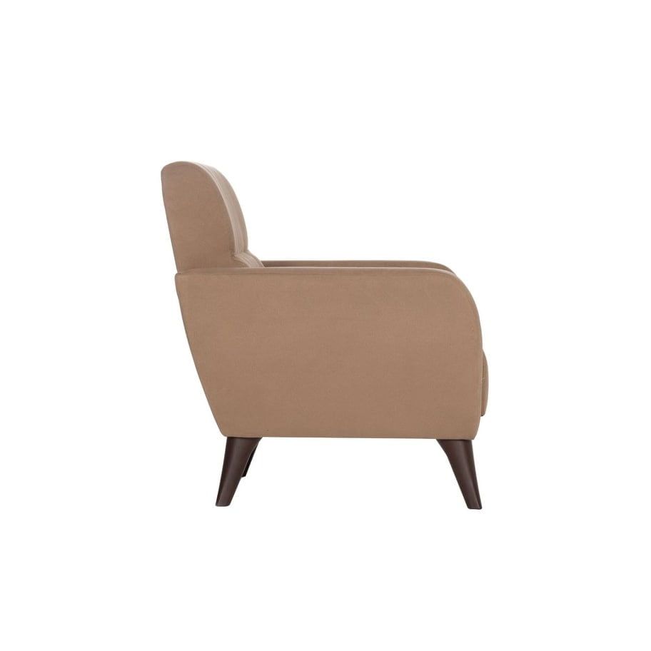 Taupe Metal Frame Armchair with Storage and Tufted Back