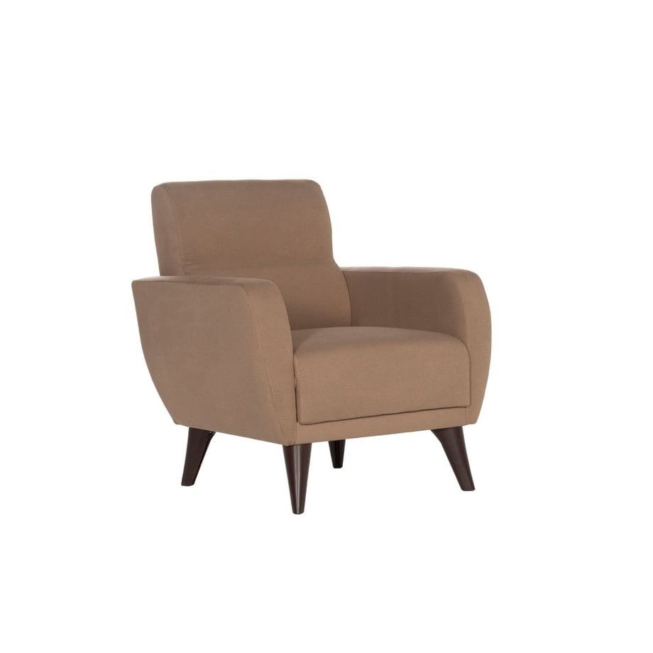 Taupe Metal Frame Armchair with Storage and Tufted Back