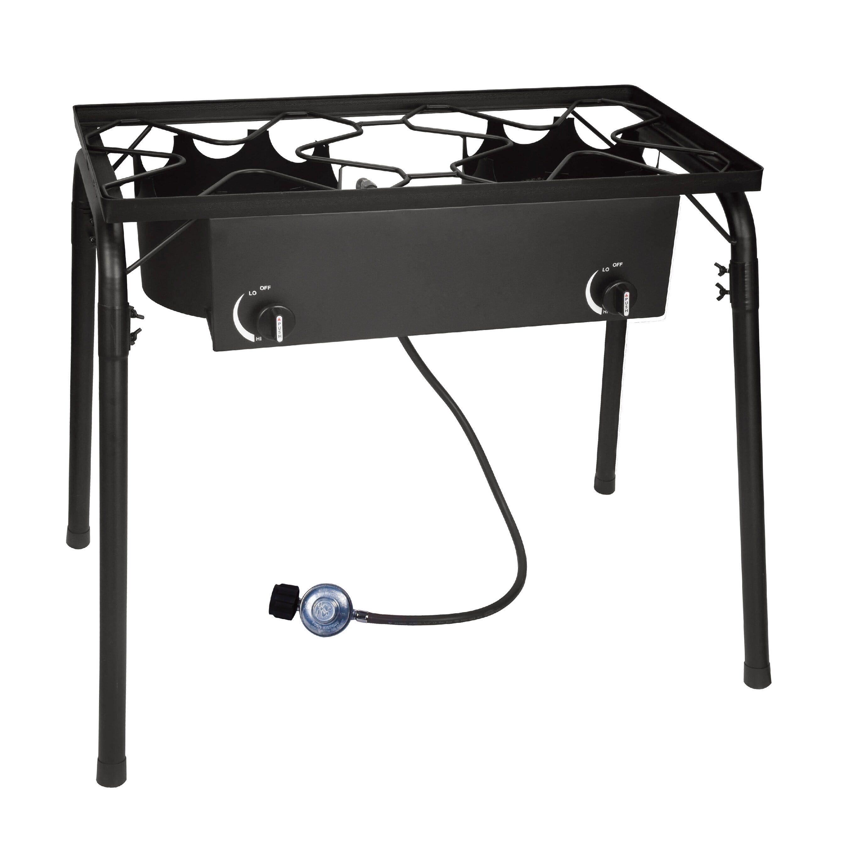 Heavy-Duty Black Cast Iron Double Gas Burner