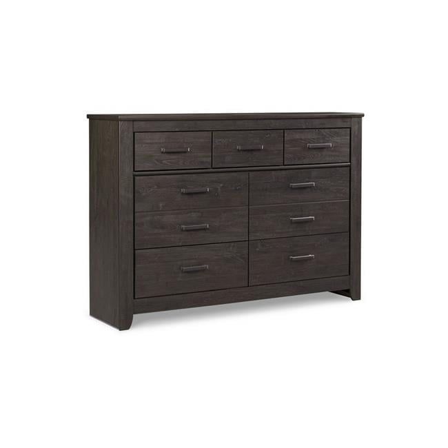 Brinxton 61" Gray Oak 7-Drawer Dresser with Pewter Handles