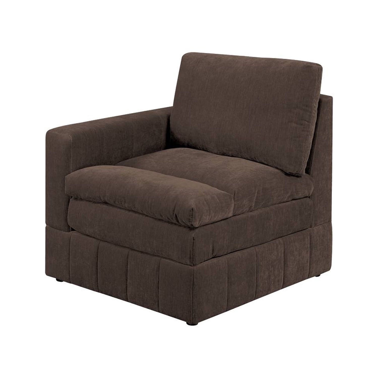 Luna Dark Gray Modular Plush Cushion Arm Chair