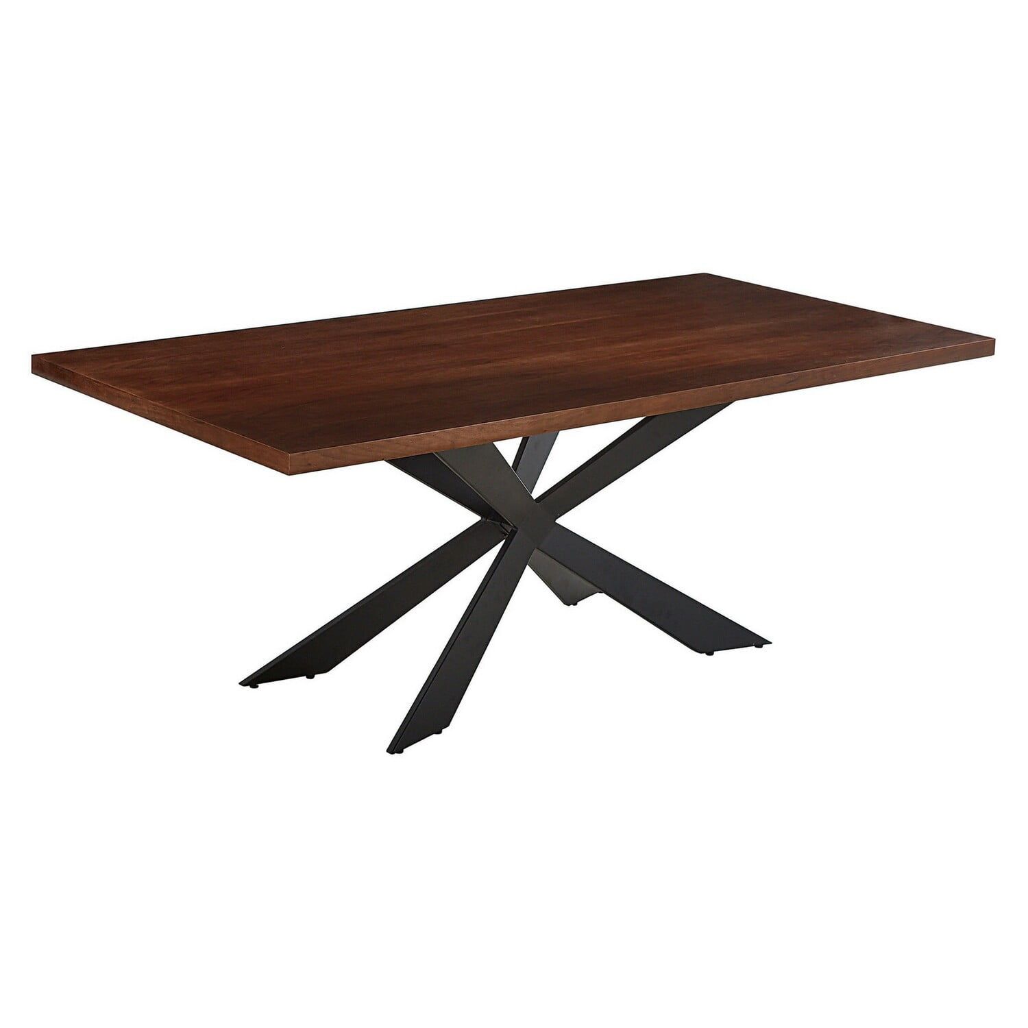 Ren 81'' Walnut Brown and Black Rectangular Dining Table