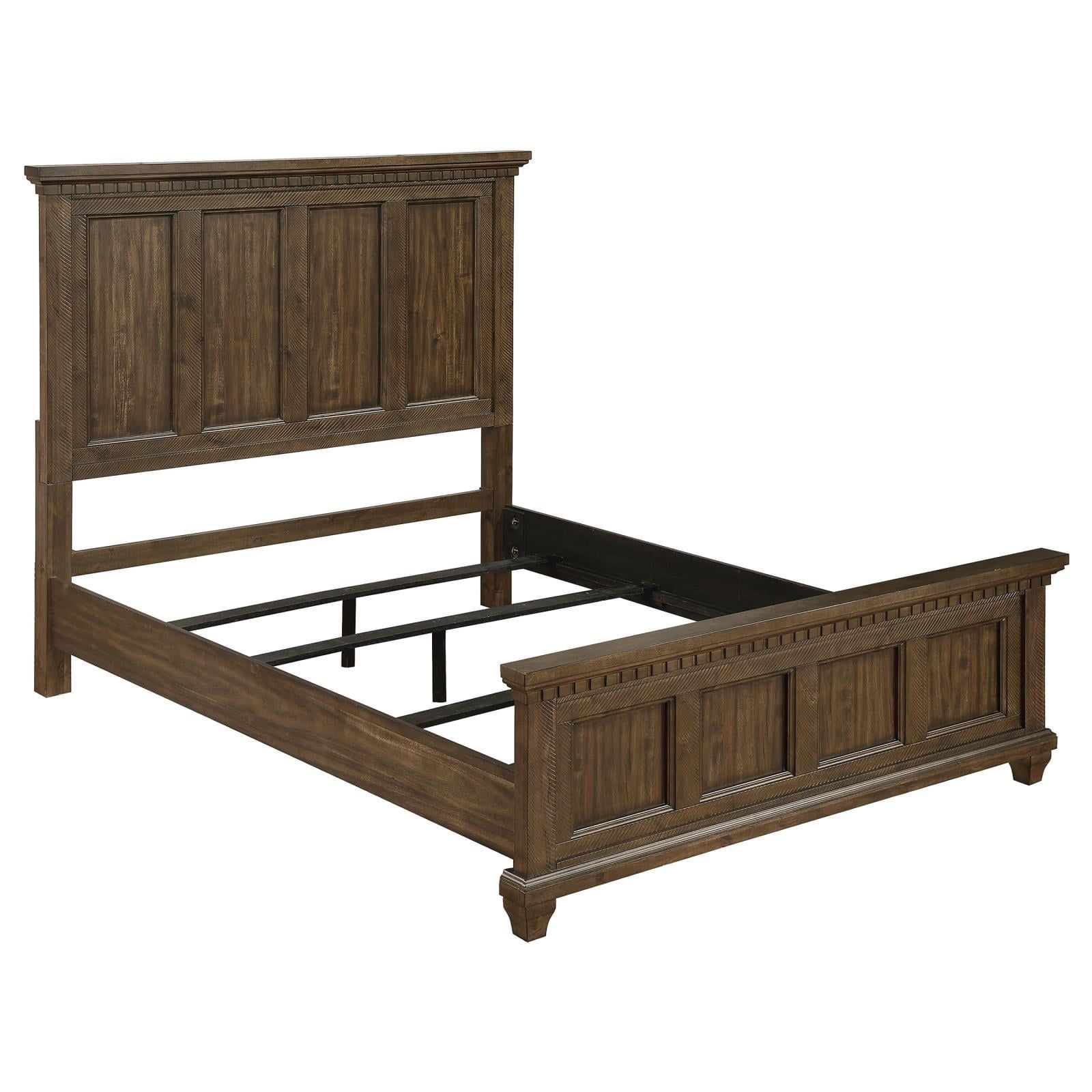 Bennington Acacia Brown King Panel Bed with Drawer