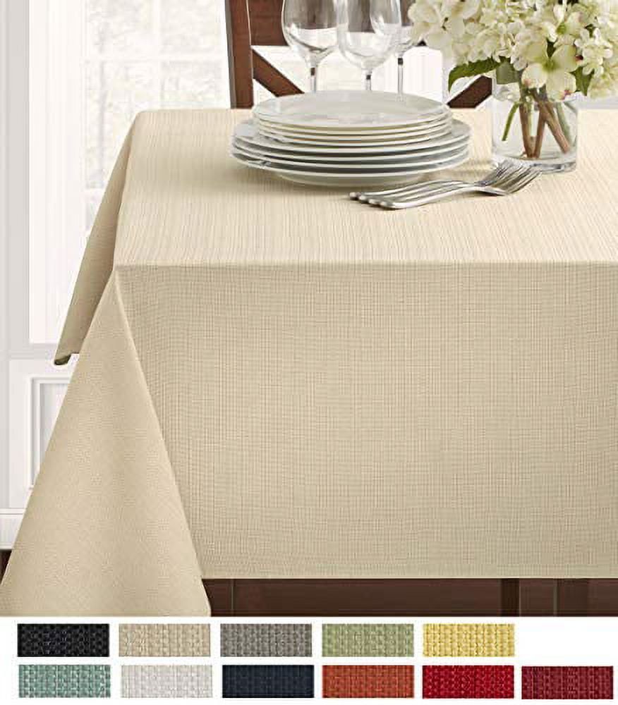 Flax Textured Fabric Rectangular Tablecloth 52" x 70"