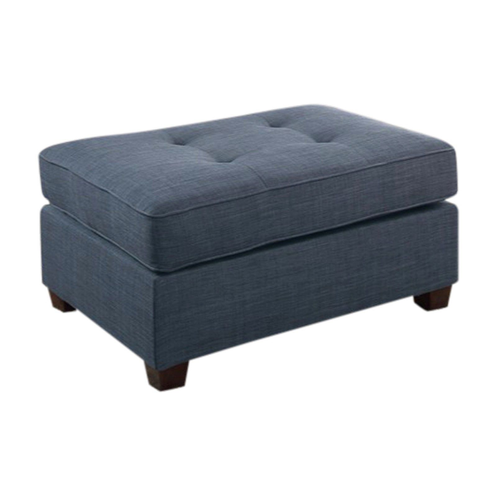 Contemporary Blue Dorris Fabric Tufted Cocktail Ottoman