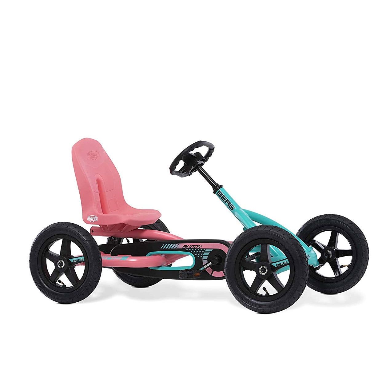 Buddy Lua Pink and Mint Pedal Go Kart with Adjustable Seat