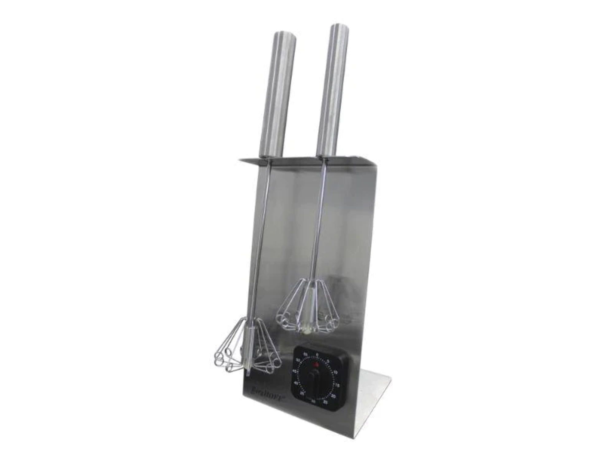 Silver Stainless Steel 2-Piece Whisk Set with Timer Stand