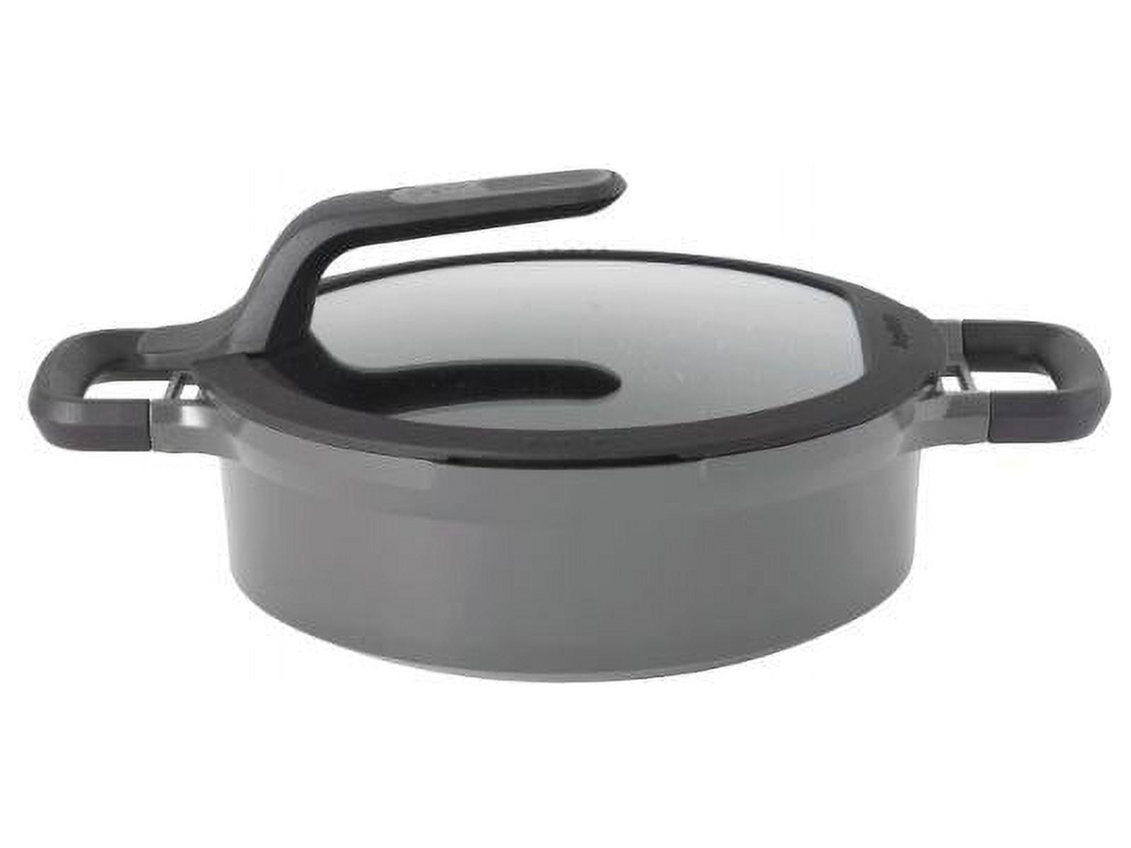 Gray Aluminum Non-Stick Double-Handled Sauté Pan with Lid