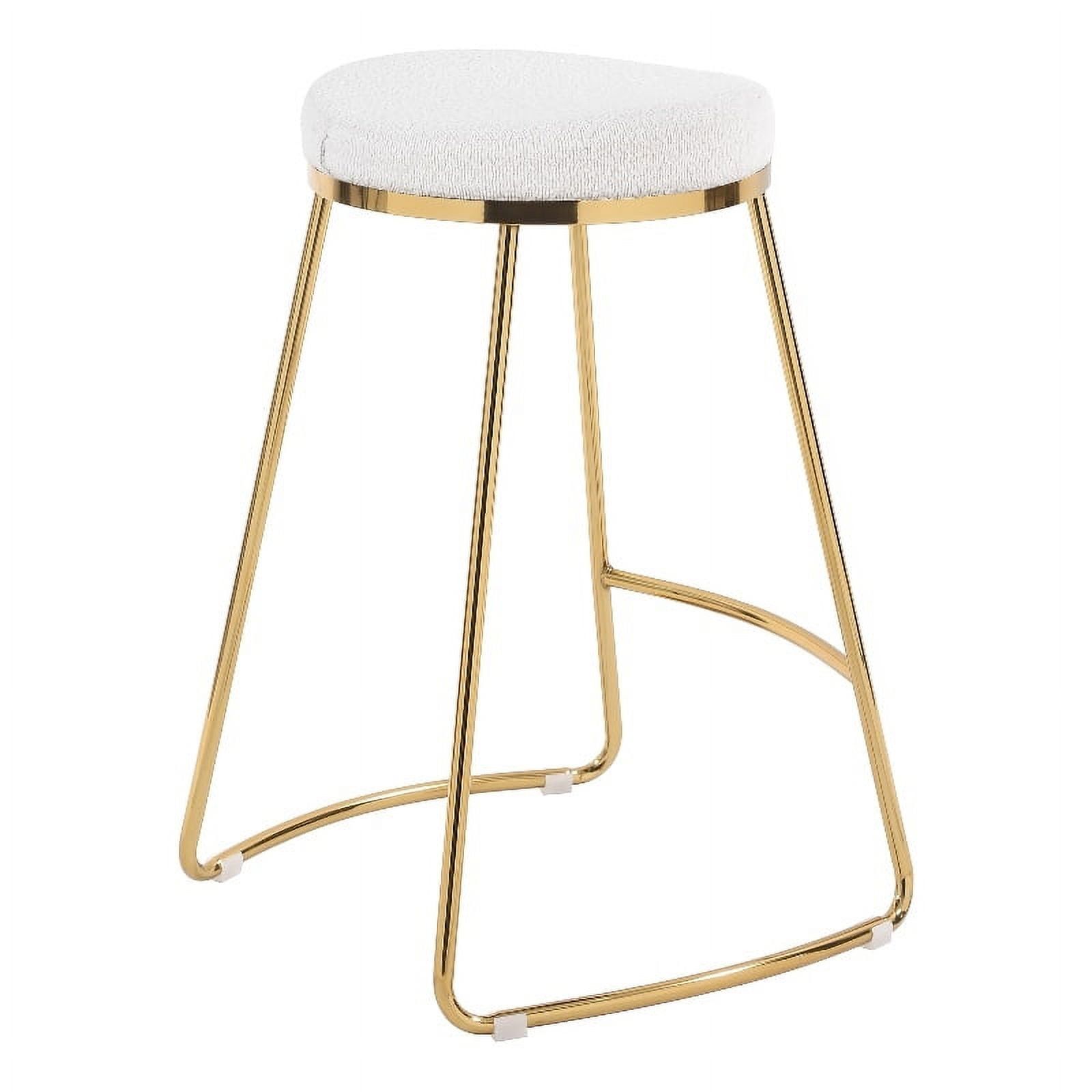 Ivory Boucle 26" Backless Metal Counter Stool