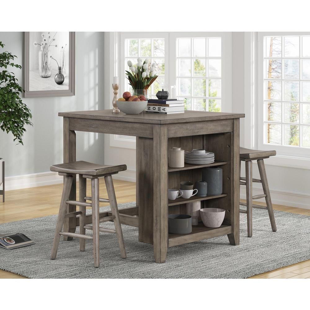 Rustic Gray Reclaimed Wood Counter Height Dining Table