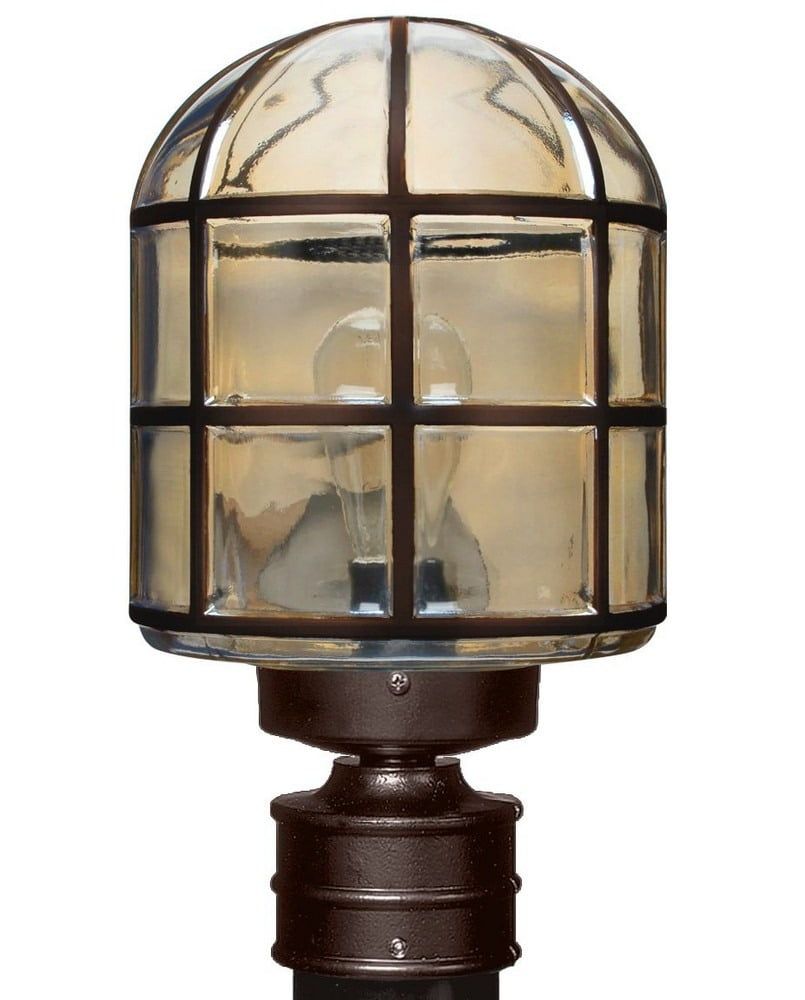 Bronze Aluminum and Glass Outdoor Post Light