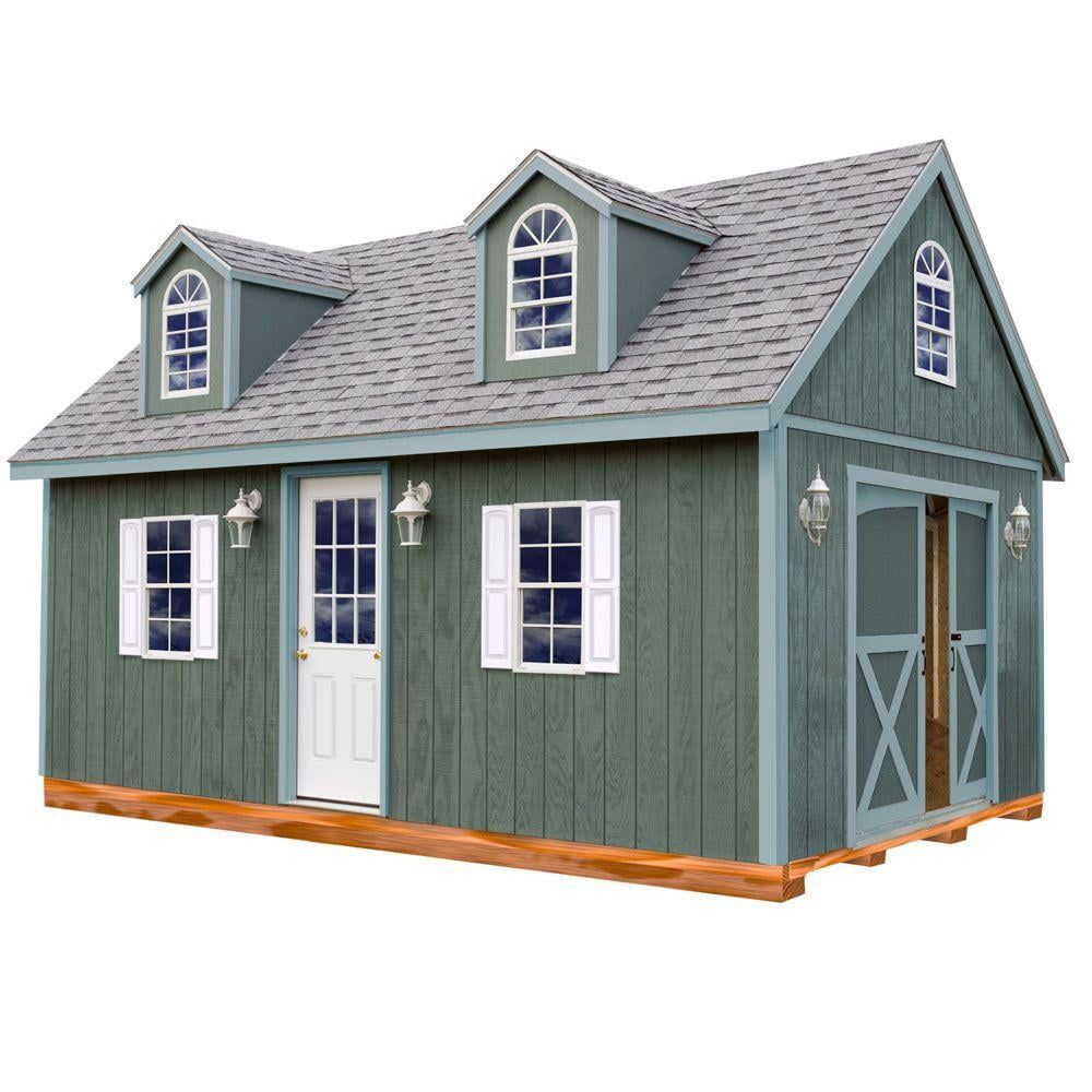 Arlington 12' x 24' Gray Wood Storage Shed Kit with Windows