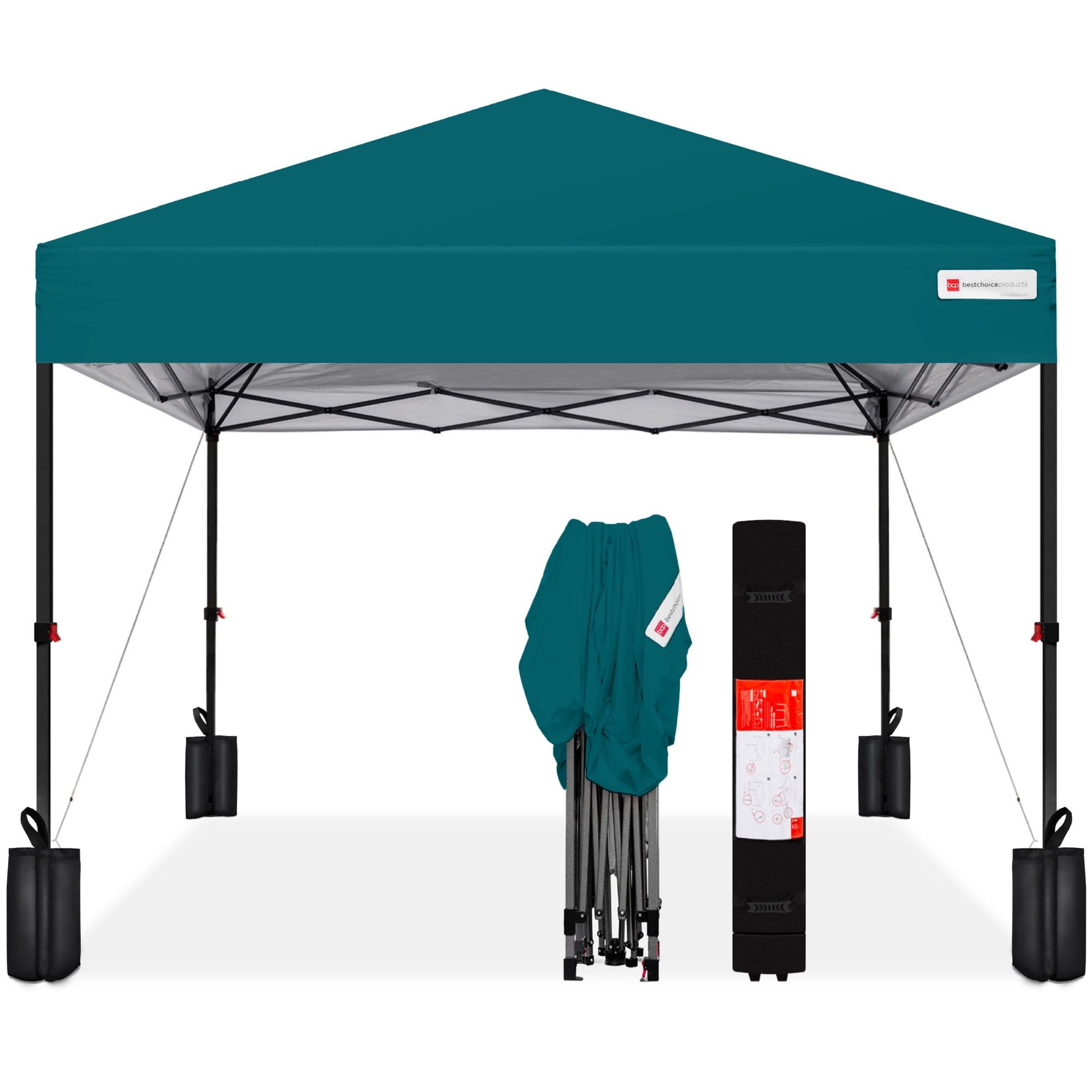 Cerulean Blue Adjustable Height Pop-Up Canopy Tent with Storage Bag