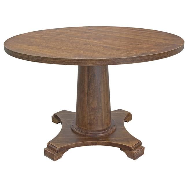 Antique Natural Oak Round Wood Dining Table