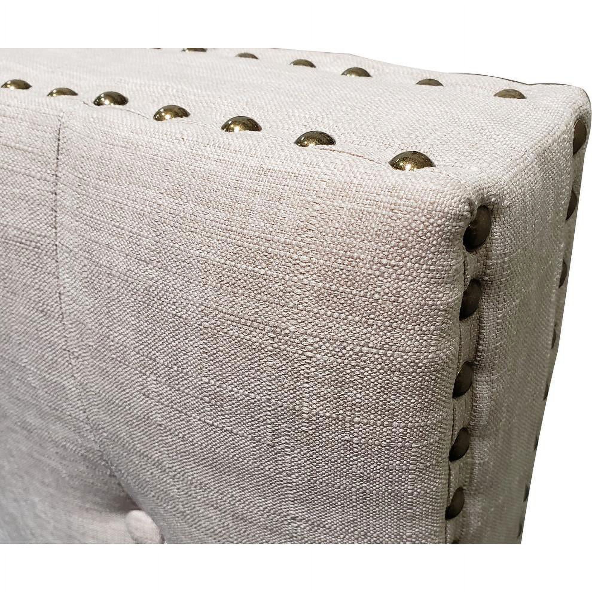Elegant Linen Upholstered King Platform Bed with Tufted Headboard