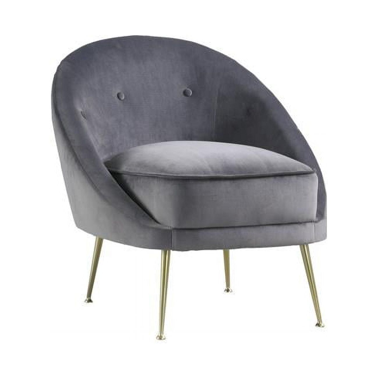 Olivia Gray Velvet Accent Chair with Gold Legs