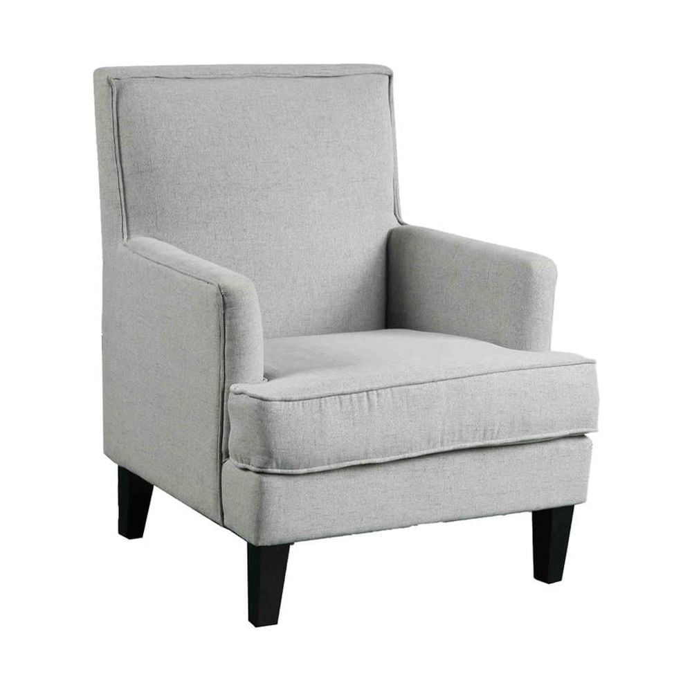 Elegant Gray Velvet 30" Manufactured Wood Accent Armchair