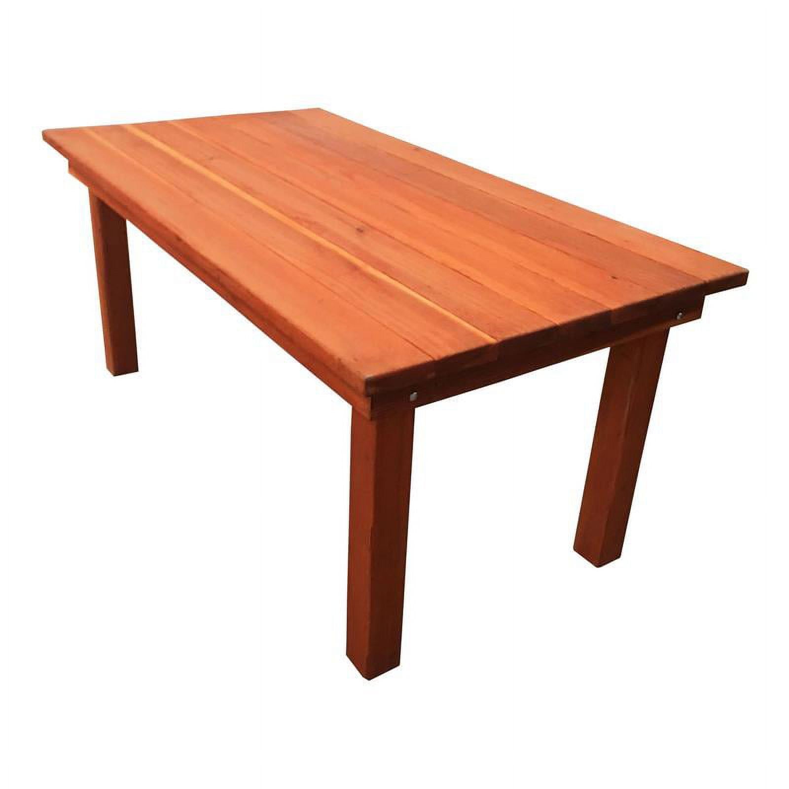 Heart Stained Redwood 96" Farmhouse Dining Table