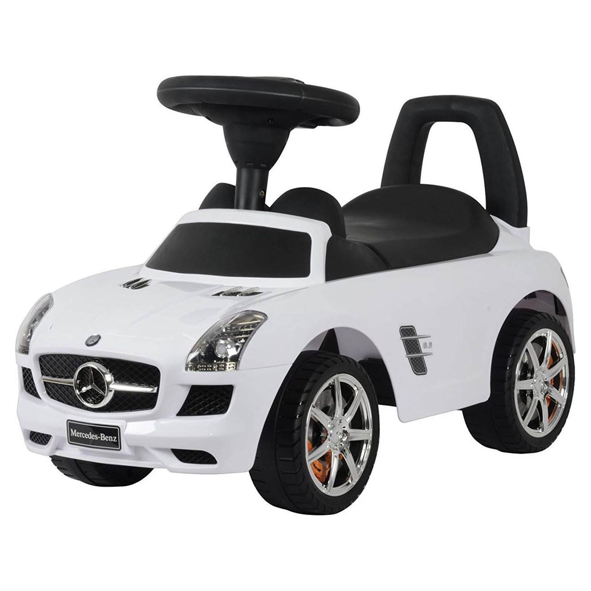 White Mercedes Benz Toddler Push Car with Sounds