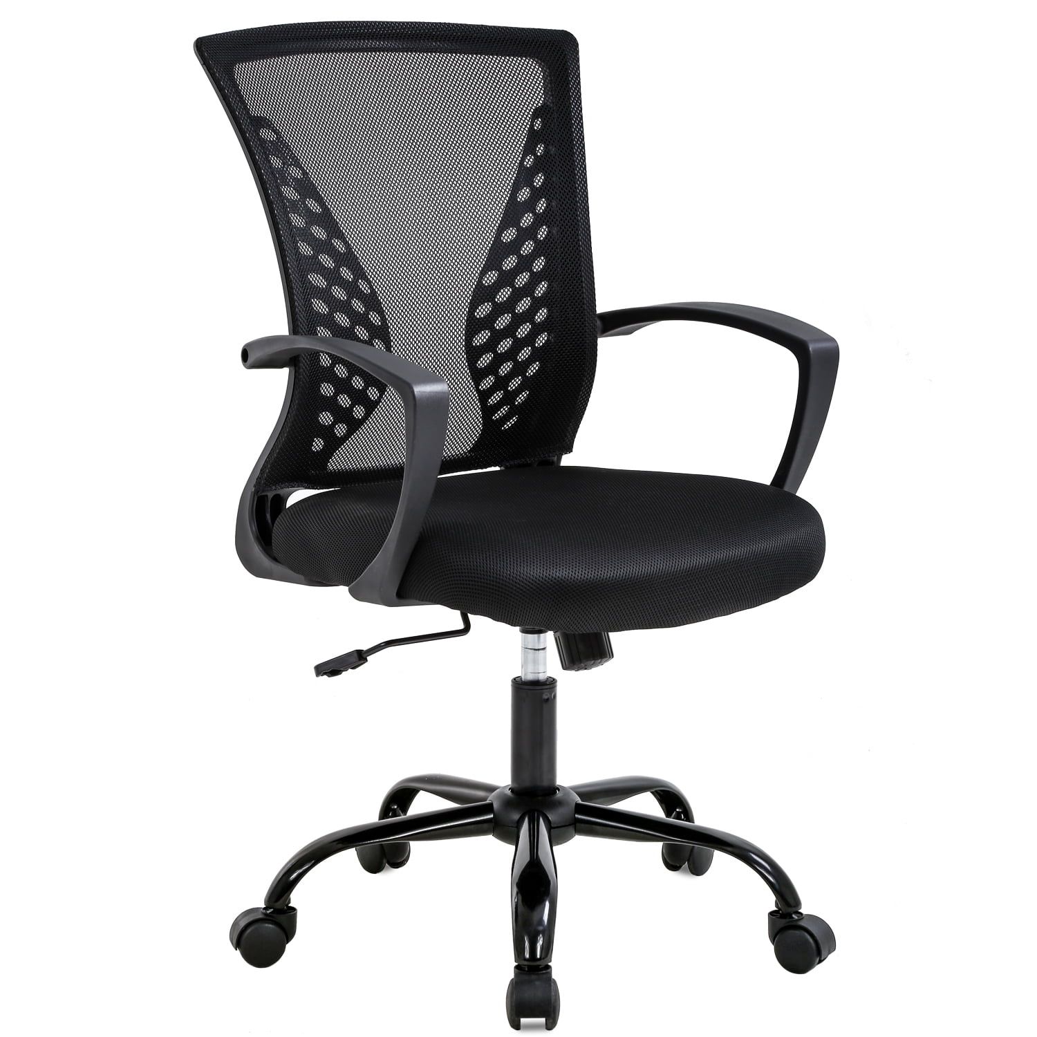 Black Mesh Swivel Task Office Chair with Arms