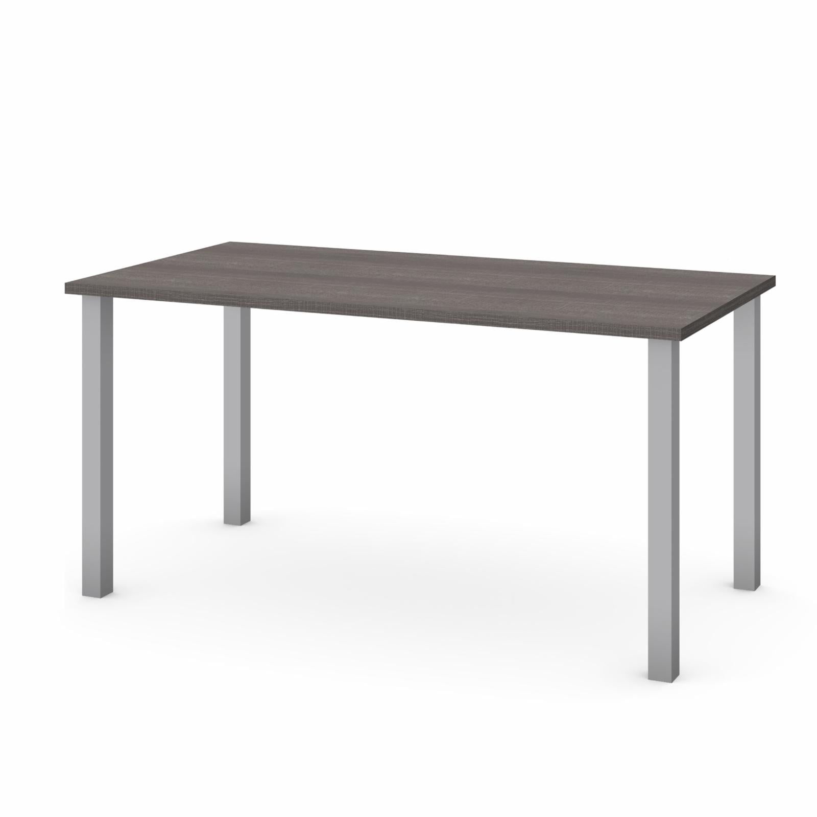 Bark Gray 60" Rectangular Desk with Metal Legs